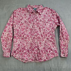 CH Cowgirl Hardware Pink Floral Western Snap Shirt Rhinestone Bling XXL